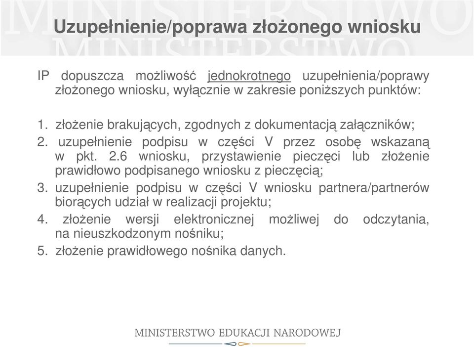 uzupełnienie podpisu w części V przez osobę wskazaną w pkt. 2.