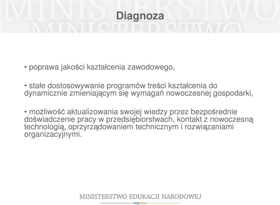 aktualizowania swojej wiedzy przez bezpośrednie doświadczenie pracy w przedsiębiorstwach,