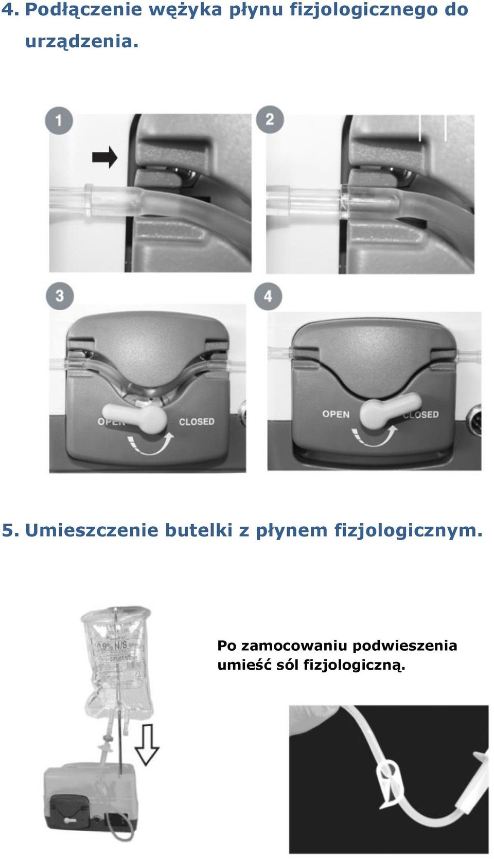 Umieszczenie butelki z płynem