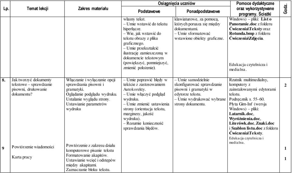 Umie sformatować wstawione obiekty graficzne. Windows) pliki: List o Panoramie.doc z folderu Ćwiczenia\Teksty oraz Rotunda.bmp z folderu Ćwiczenia\Zdjęcia. 8.