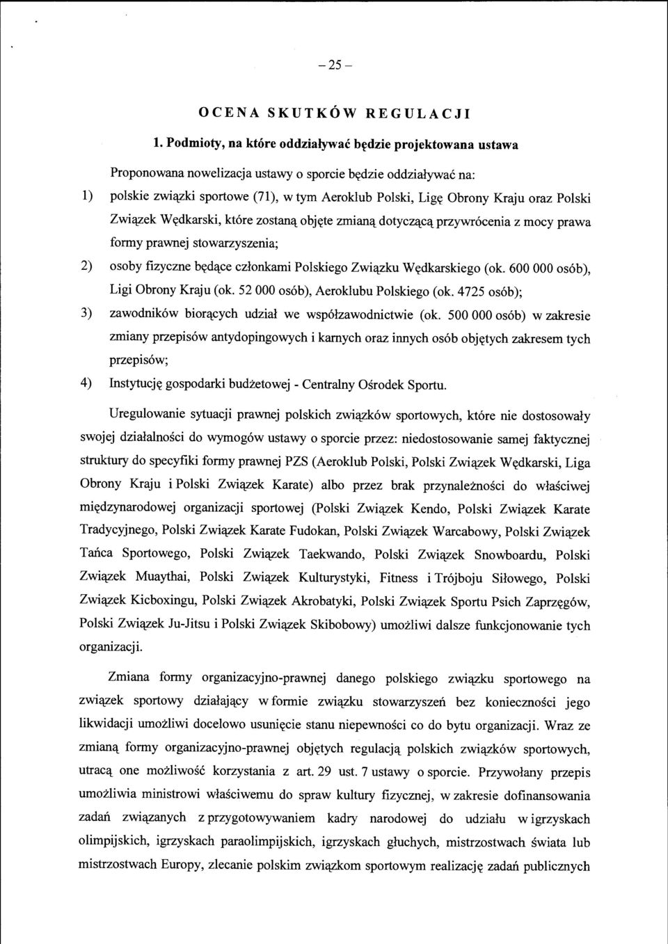 oraz Polski Zwictzek W<tdkarski, kt6re zostanct obj<tte zmianct dotyczctcctprzywr6cenia z mocy prawa formy prawnej stowarzyszenia; 2) osoby fizyczne b~dctce czlonkami Polskiego Zwictzku W~dkarskiego