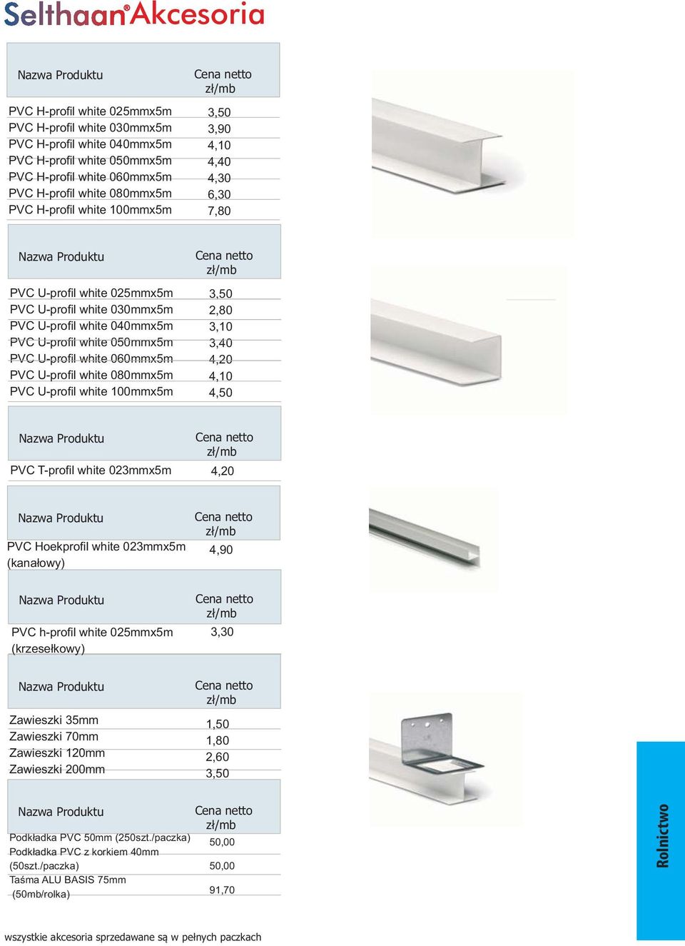 00mmxm PVC U-profil white 100mmxm ł/mb 3,0,0 3,10 3,0,0,10,0 Nawa Produktu ł/mb PVC T-profil white 03mmxm,0 Nawa Produktu PVC Hoekprofil white 03mmxm (kanałowy) Nawa Produktu PVC h-profil white 0mmxm