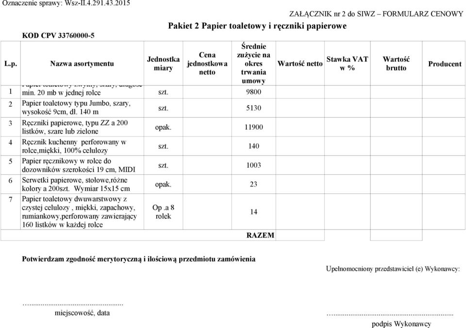 140 m Ręczniki papierowe, typu ZZ a 200 listków, szare lub zielone Ręcznik kuchenny perforowany w rolce,miękki, 100% celulozy Papier ręcznikowy w rolce do dozowników szerokości 19 cm, MIDI