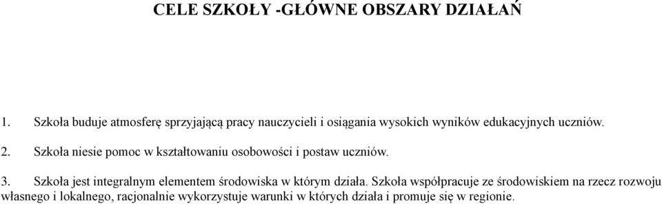 Szkoła niesie pomoc w kształtowaniu osobowości i postaw uczniów. 3.