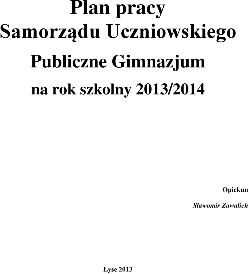 Gimnazjum na rok szkolny