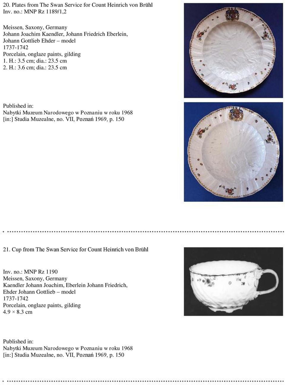 : 23.5 cm Nabytki Muzeum Narodowego w Poznaniu w roku 1968 [in:] Studia Muzealne, no. VII, Poznań 1969, p. 150 21.