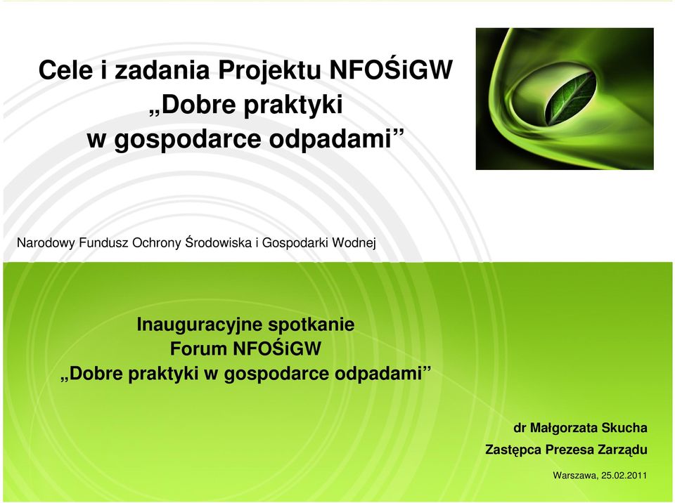 NFOŚiGW Dobre praktyki w gospodarce odpadami dr