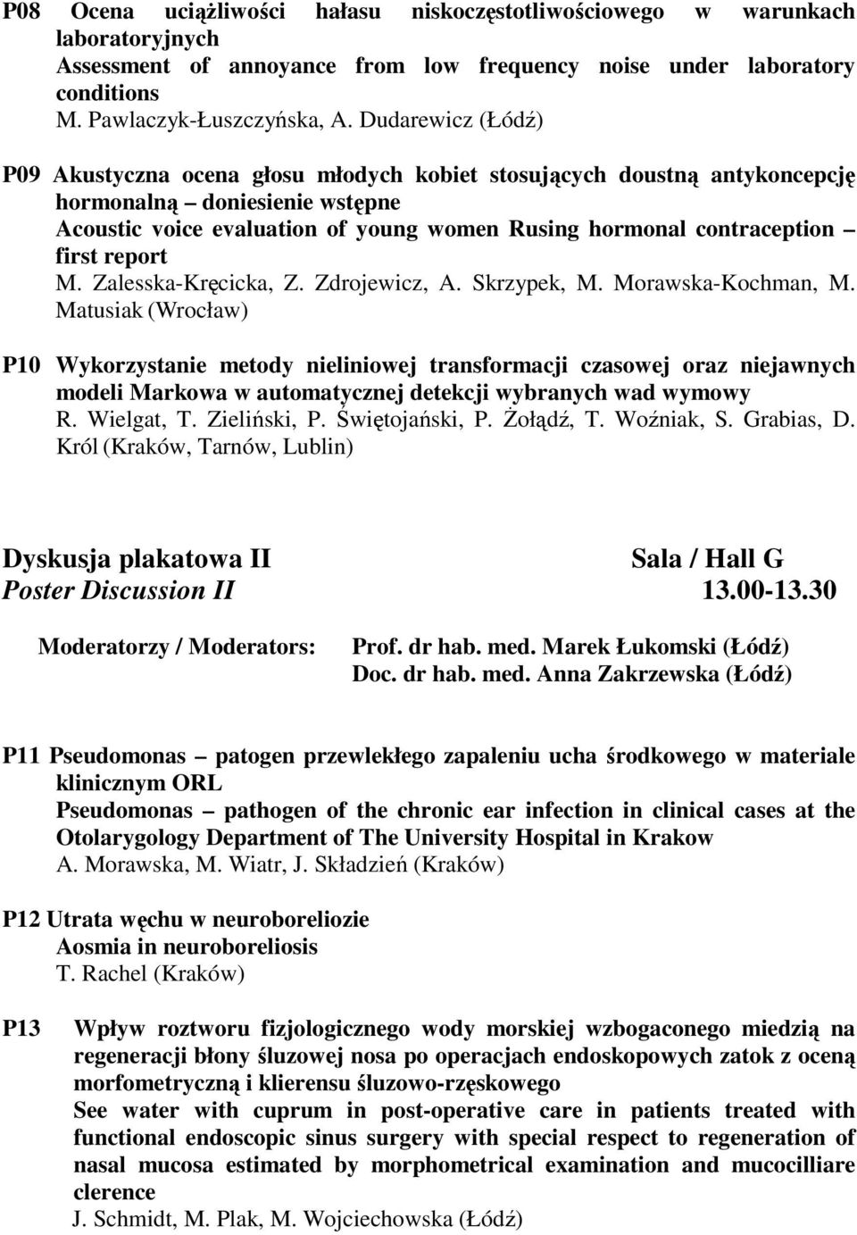 first report M. Zalesska-Kręcicka, Z. Zdrojewicz, A. Skrzypek, M. Morawska-Kochman, M.