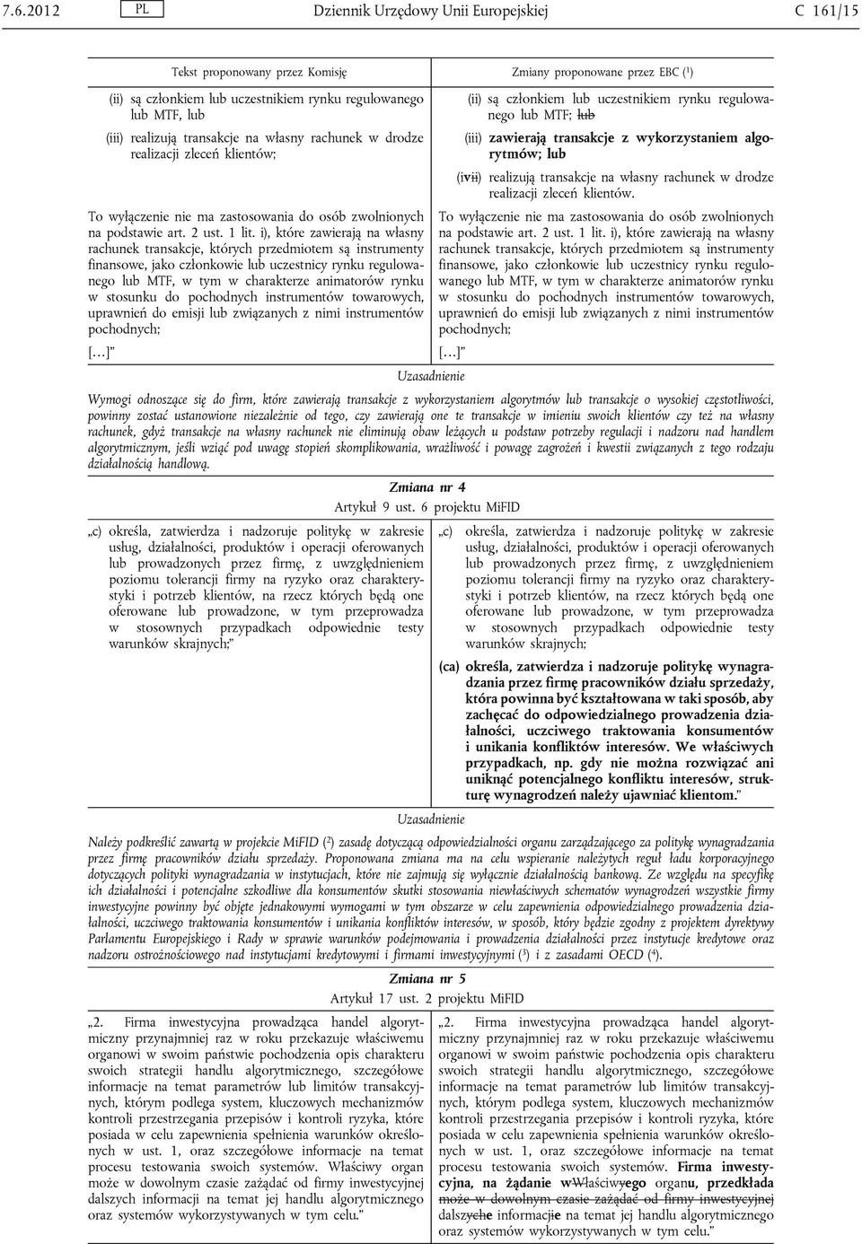 i), które zawierają na własny rachunek transakcje, których przedmiotem są instrumenty finansowe, jako członkowie lub uczestnicy rynku regulowanego lub MTF, w tym w charakterze animatorów rynku w