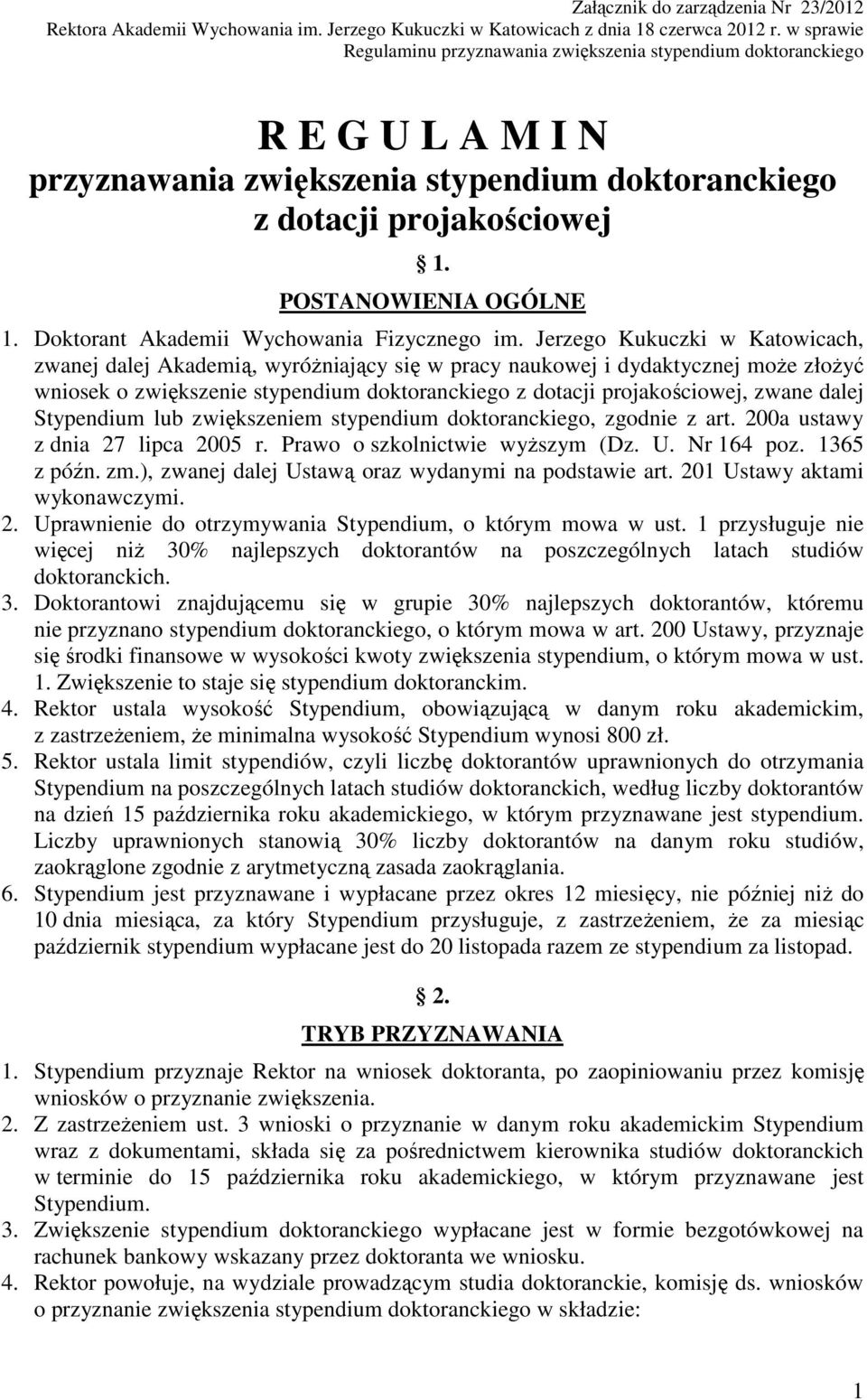 Doktorant Akademii Wychowania Fizycznego im.