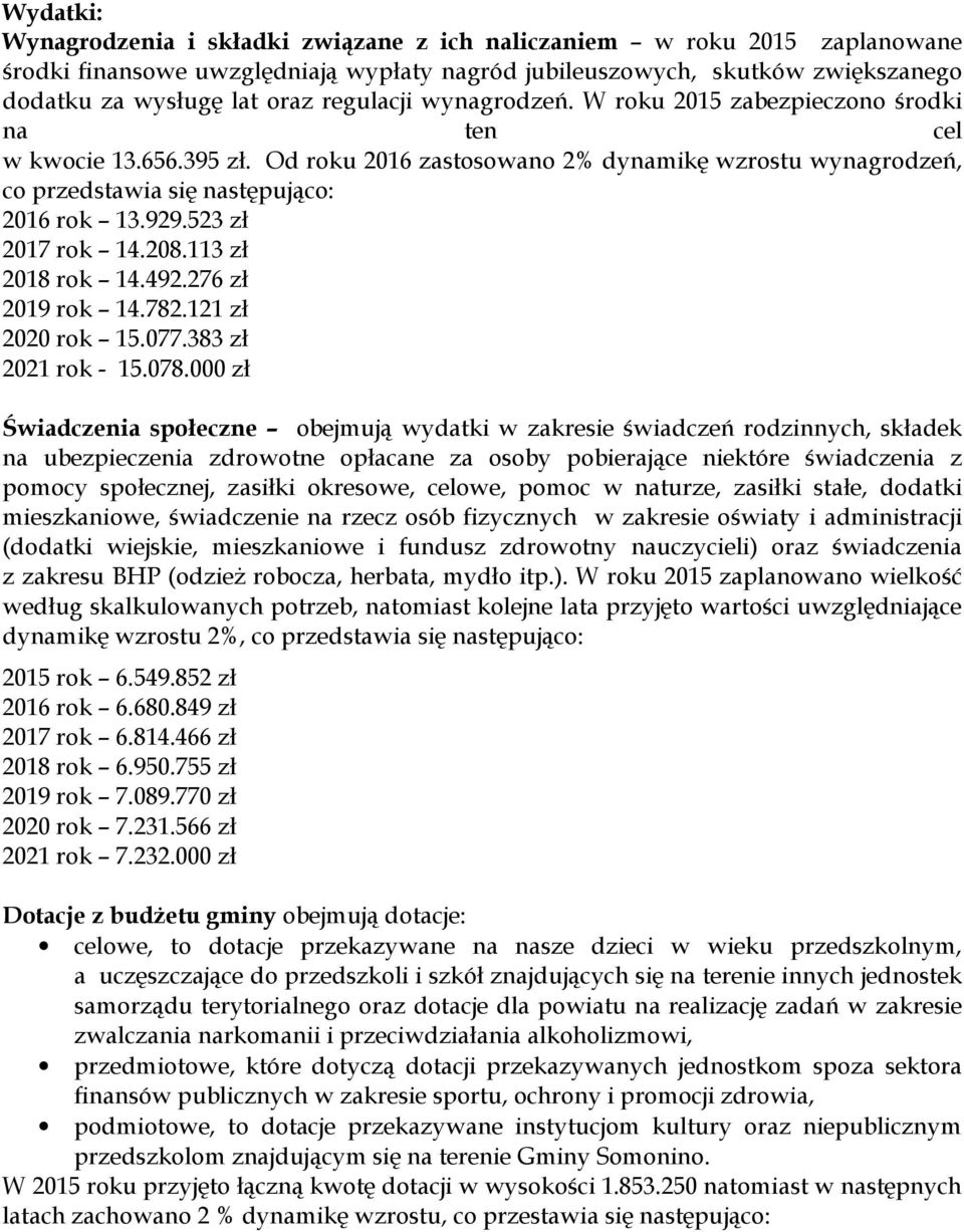 523 zł 2017 rok 14.208.113 zł 2018 rok 14.492.276 zł 2019 rok 14.782.121 zł 2020 rok 15.077.383 zł 2021 rok - 15.078.