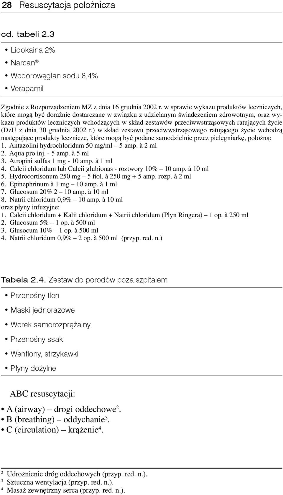 przeciwwstrząsowych ratujących życie (DzU z dnia 30 grudnia 2002 r.