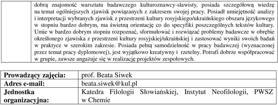 poszczególnych tekstów kultury.