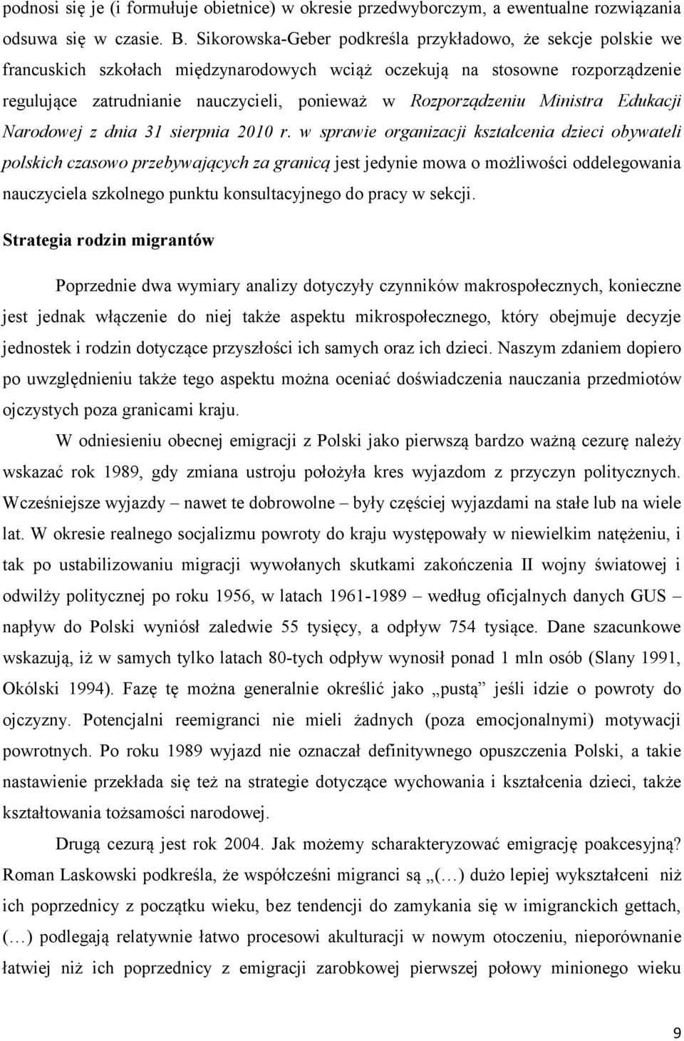 Rozporządzeniu Ministra Edukacji Narodowej z dnia 31 sierpnia 2010 r.