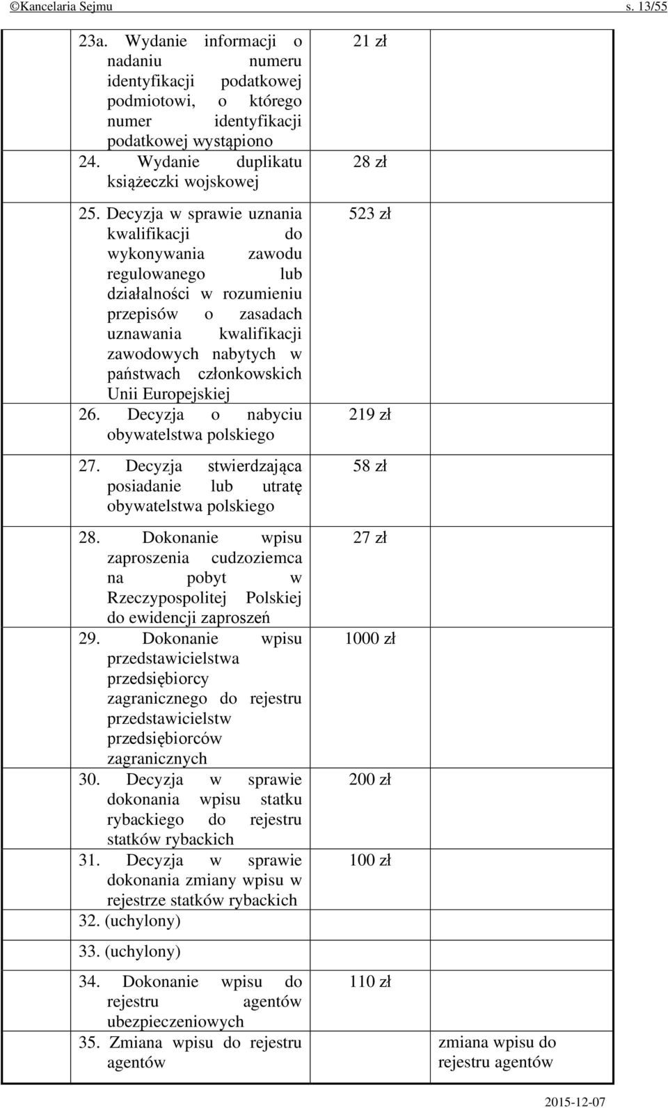 Decyzja w sprawie uznania kwalifikacji do wykonywania zawodu regulowanego lub działalności w rozumieniu przepisów o zasadach uznawania kwalifikacji zawodowych nabytych w państwach członkowskich Unii