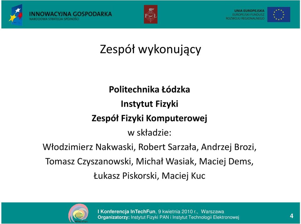 Brozi, Tomasz Czyszanowski, Michał Wasiak, Maciej Dems, Łukasz Piskorski,