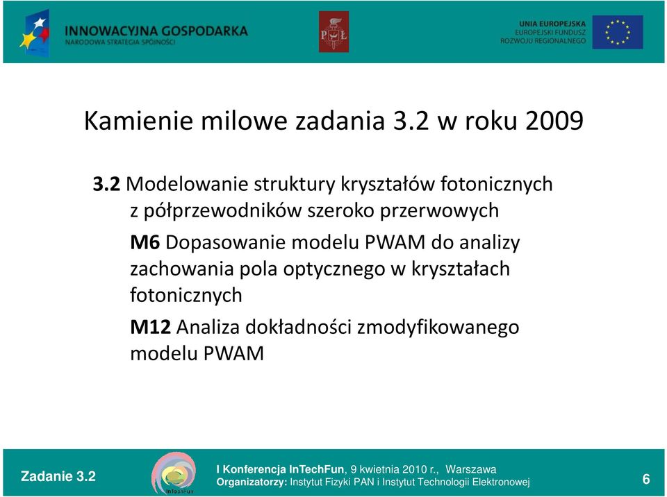 Dopasowanie modelu PWAM do analizy zachowania pola optycznego w kryształach fotonicznych