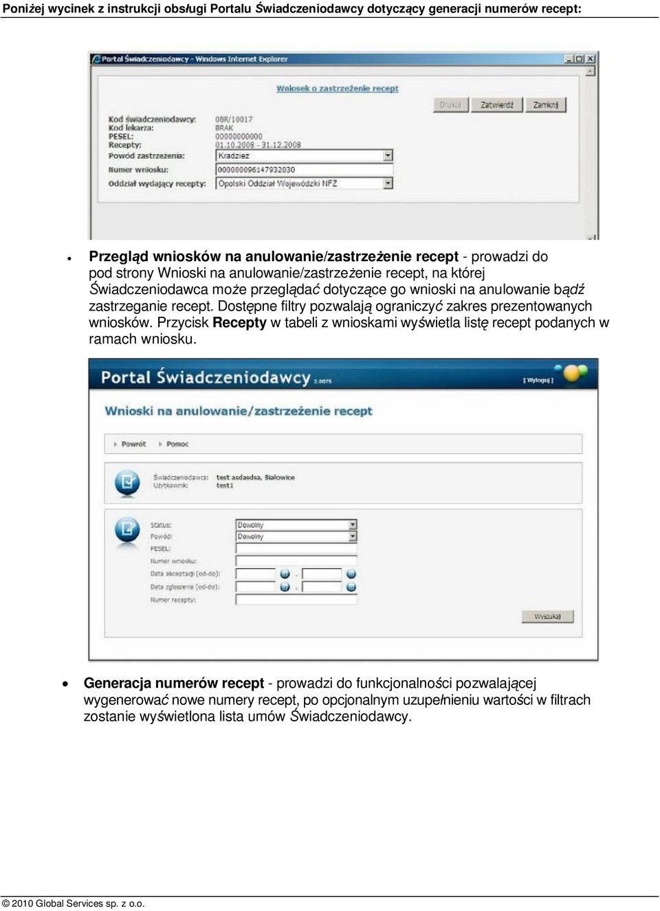 Dostępne filtry pozwalają ograniczyć zakres prezentowanych wniosków.