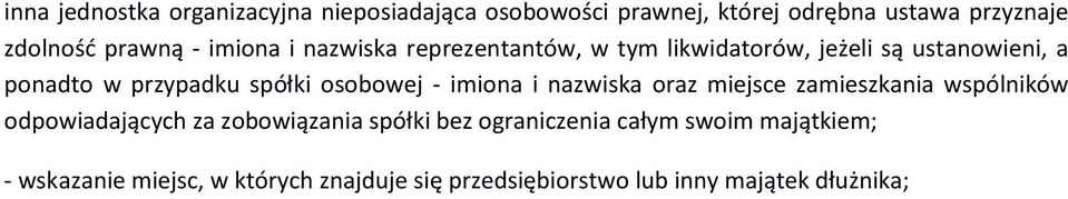 przyznaje - wskazanie miejsc, w których