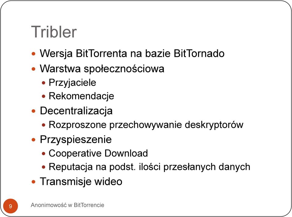 Rozproszone przechowywanie deskryptorów Przyspieszenie