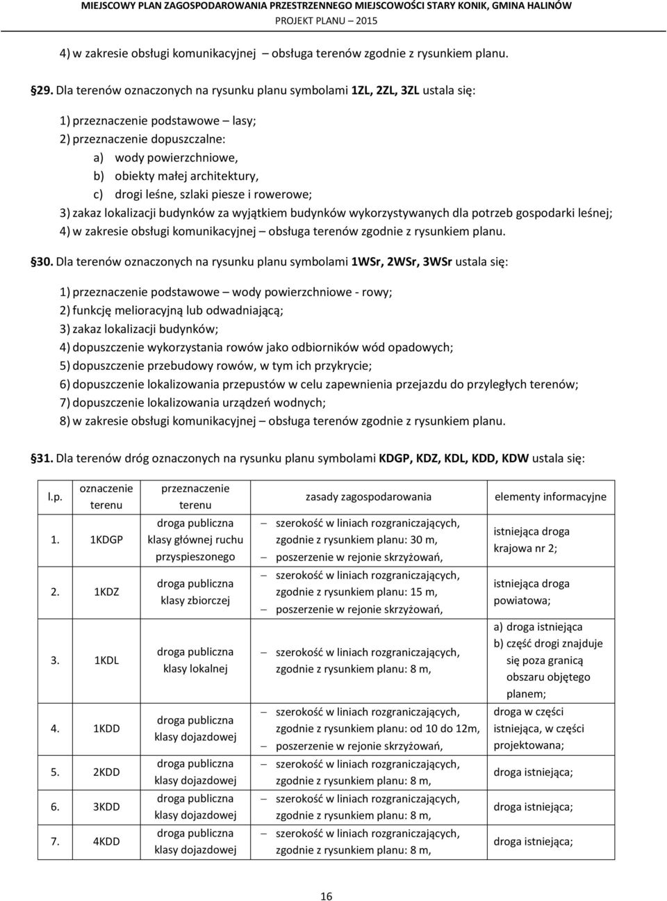 drogi leśne, szlaki piesze i rowerowe; 3) zakaz lokalizacji budynków za wyjątkiem budynków wykorzystywanych dla potrzeb gospodarki leśnej; 4) w zakresie obsługi komunikacyjnej obsługa terenów zgodnie