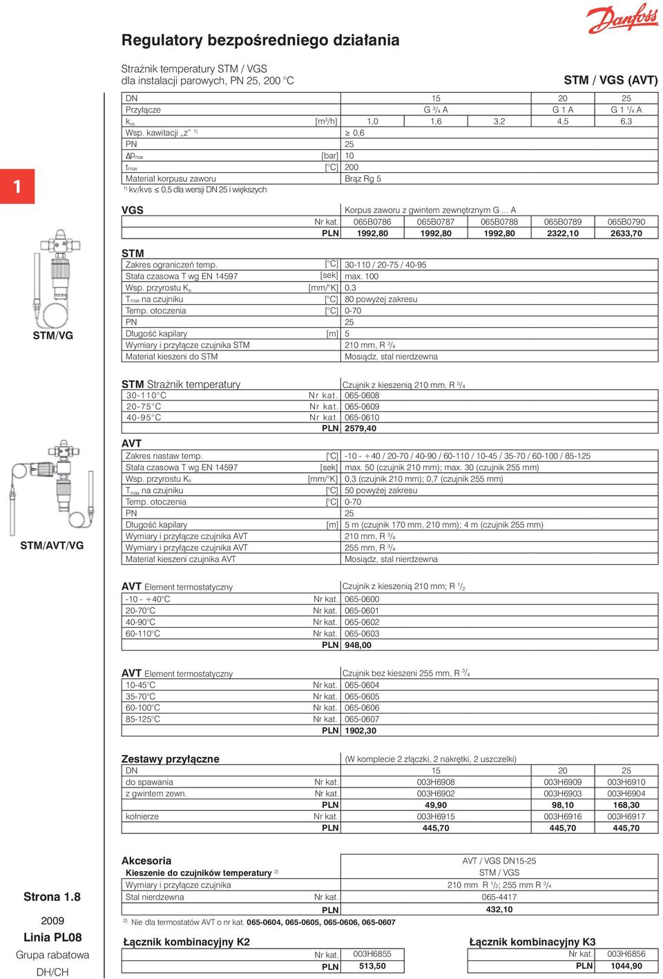 06B0786 06B0787 06B0788 06B0789 06B0790 PLN 992,80 992,80 992,80 2322, 2633,70 STM/VG STM Zakres ograniczeń temp. [ C] 30- / 20-7 / 40-9 Stała czasowa T wg EN 497 [sek] max. 0 Wsp.