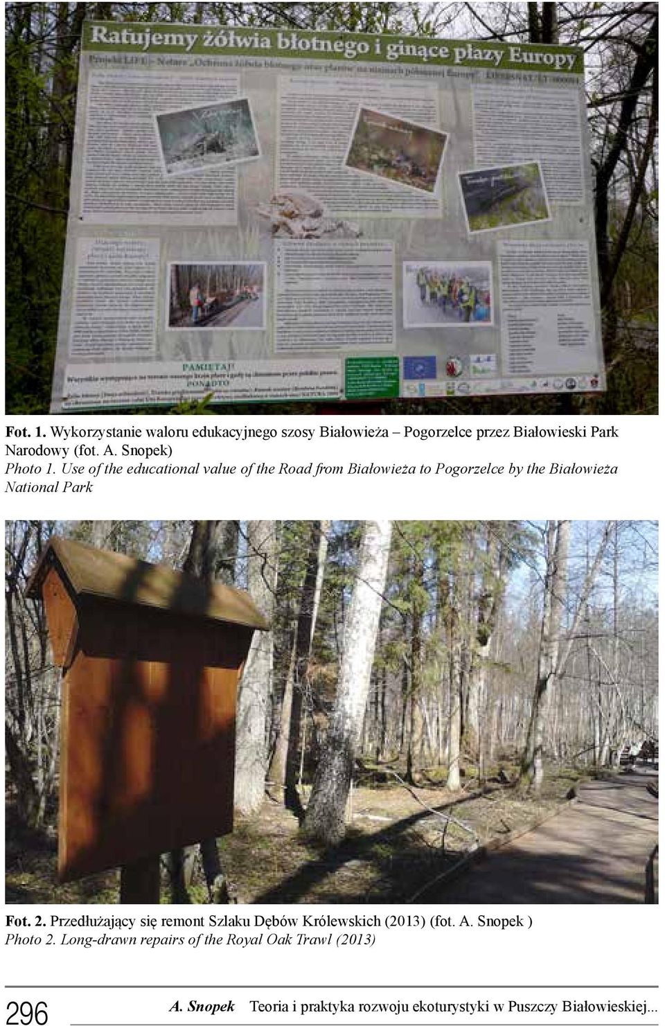 Use of the educational value of the Road from Białowieża to Pogorzelce by the Białowieża National Park Fot. 2.