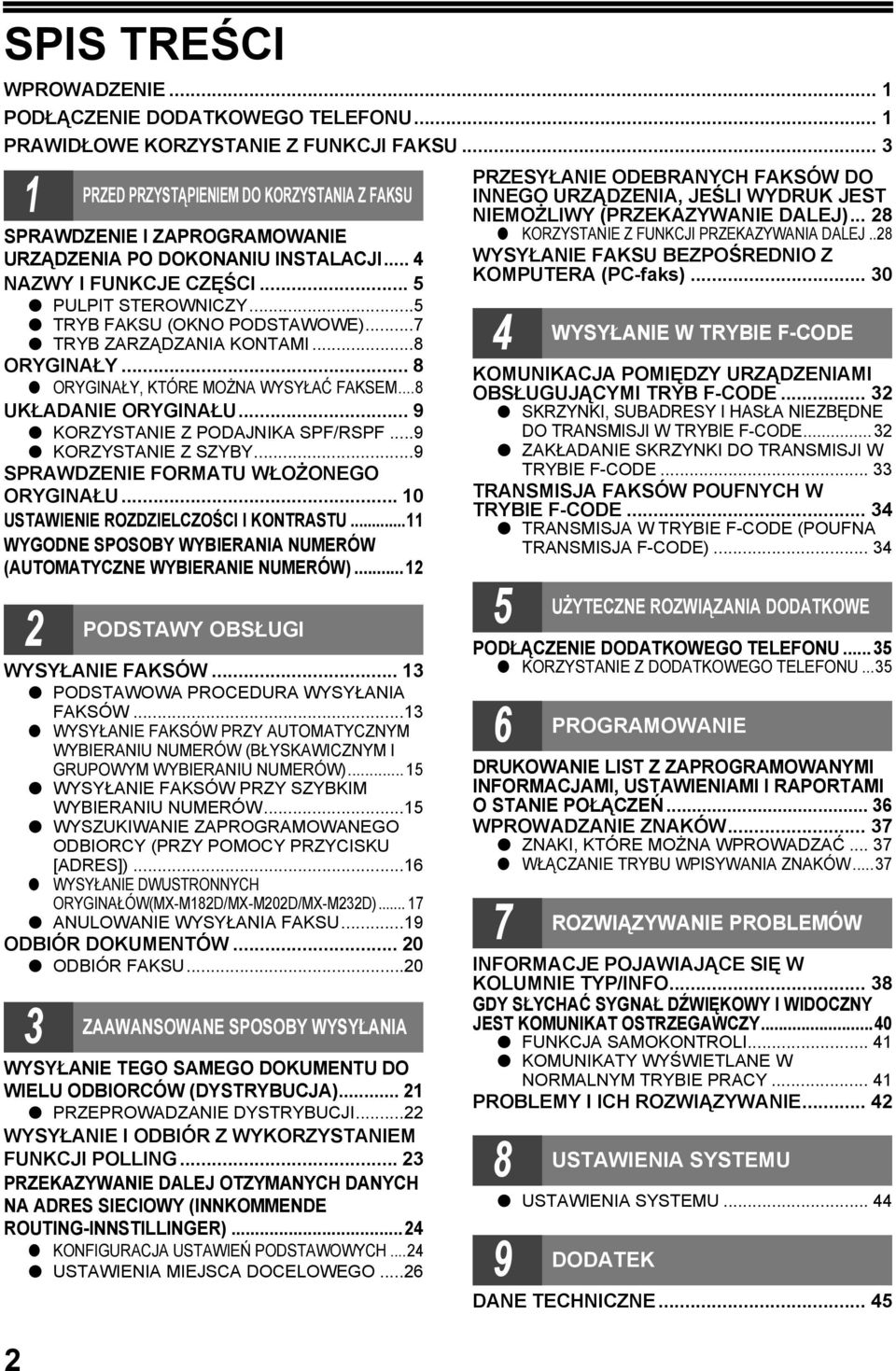 .. 28 SPRAWDZENIE I ZAPROGRAMOWANIE KORZYSTANIE Z FUNKCJI PRZEKAZYWANIA DALEJ..28 URZĄDZENIA PO DOKONANIU INSTALACJI... 4 WYSYŁANIE FAKSU BEZPOŚREDNIO Z NAZWY I FUNKCJE CZĘŚCI... 5 KOMPUTERA (PC-faks).