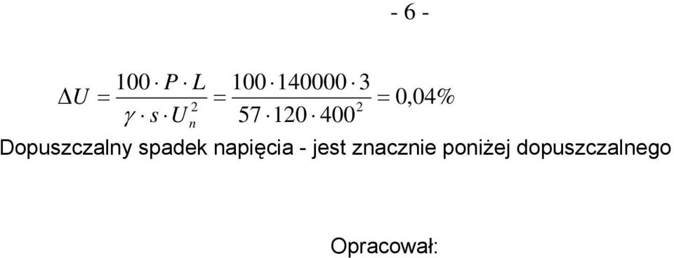 Dopuszczalny spadek napięcia - jest