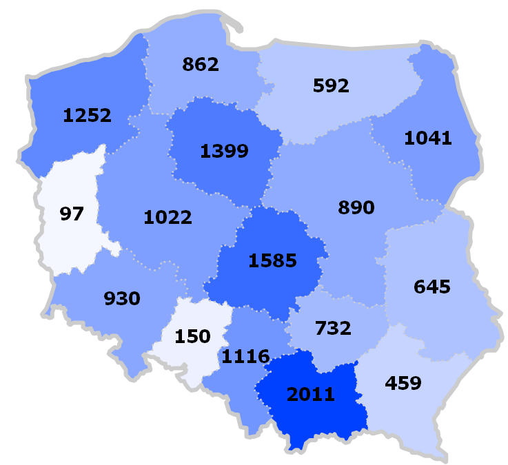 Medialność w regionach Wykres 3.