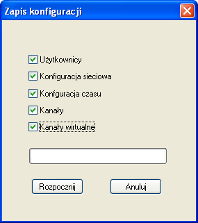 Konsola Podręcznik użytkownika Konfiguracja czasu Aktywacja tej opcji nakaże programowi zapis informacji o sposobie synchronizacji zegara rejestratora z zewnętrznymi wzorcami.