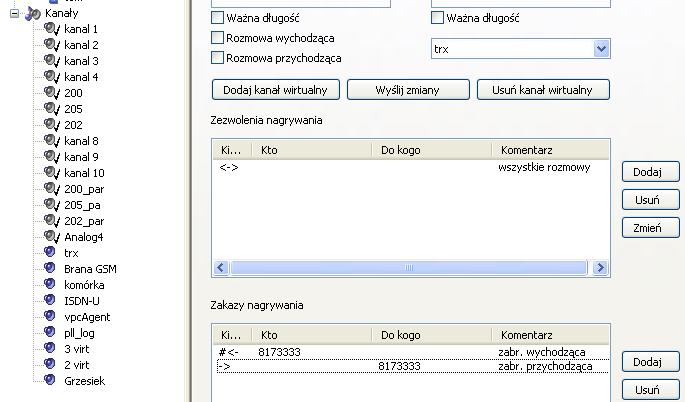 Konsola Podręcznik użytkownika Nagrywanie wszystkich rozmów - przykład konfiguracji Nagrywanie wszystkich rozmów z za wyjątkiem konkretnego, lokalnego numeru telefonu Ten typ konfiguracji dobrze