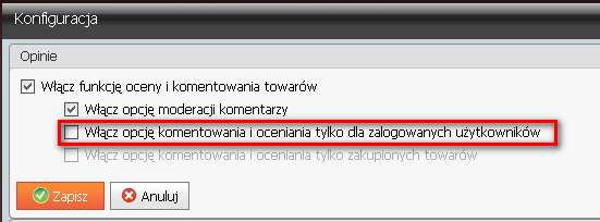 Po wysłaniu opinii przez administratora zostanie wyświetlony stosowny komunikat: Opinia wprowadzona przez administratora nie podlega moderacji i jest automatycznie wyświetlona na liście opinii