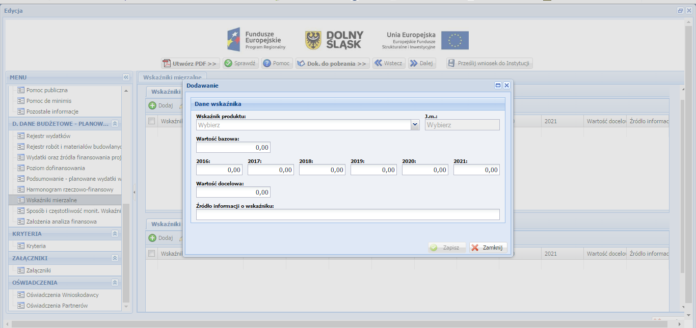 a) w przypadku wskaźników produktu w okresie od podpisania umowy o dofinansowanie, przy czym osiągnięte wartości powinny zostać wykazane najpóźniej we wniosku o płatność końcową, b) w przypadku