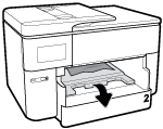 3. Zamknij drzwiczki dostępu do pojemników z tuszem. Usuwanie zacięcia papieru z modułu druku dwustronnego 1. Wyjmij zasobnik 1, odciągając go od drukarki. 2.