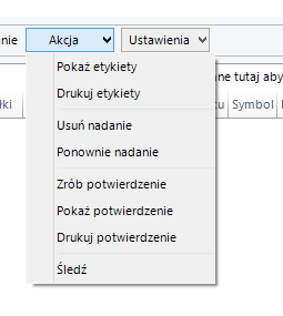 Przesyłka tworzona na podstawie Dodatkowo program umożliwia nam utworzenia przesyłki na podstawie dokumentu sprzedaży lub danych Klienta, które uzupełniają się automatycznie wybierając Akcja ->