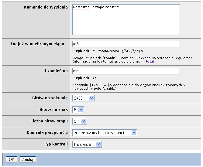 Urządzenia RS-232 Zbudowany przez nas system posiada możliwość tunelowania komunikatów poprzez internet do portu RS-232