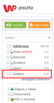 7. Pojawi się nam nowe okienko gdzie wpisujemy nazwę nowego folderu: Sodexo, następnie