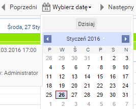 Przycisk Następny wyświetla następny widok wykresu Przycisk Widok tygodniowy wyświetla wykres według dni tygodnia Przycisk Widok miesięczny wyświetla wykres według miesięcy Przycisk Widok roczny