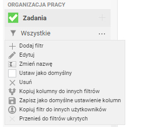 Po naciśnięciu przycisku "Filtruj" w panelu po prawej stronie zostanie wyświetlony widok, w którym pokazane będą tylko obiekty danej klasy spełniające wprowadzone właśnie kryteria.