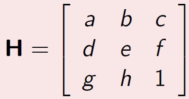 na obrazie A jest przekształcany jednoznacznie w czworokąt na obrazie B.