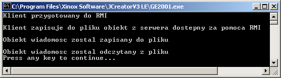 2) uruchomienie aplikacji serwera na lokalnym komputerze i domyślnym porcie 1099 3) uruchomienie