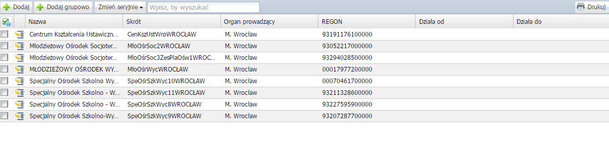 Funkcja dodawania jednostki składowej umożliwia także dodawanie grupowe. W tym celu należy kliknąć przycisk.