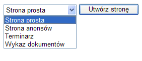 Tworzenie nowej strony poprzez przypisanie nowej nazwy do pozycji menu Aby utworzyć nową stronę, w pierwszej kolejności należy zdefiniować pozycję menu portalu odwołującą się do strony o nowej nazwie.