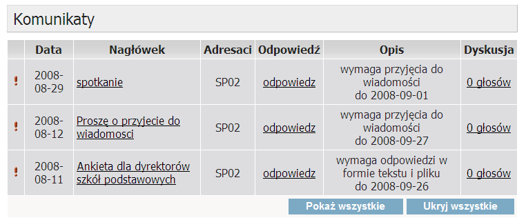 Podręcznik redaktora ankiet Po wypełnieniu pól: Bieżące hasło, Nowe hasło, Powtórz hasło należy kliknąć przycisk. Na zielonym pasku w górnej części okna pojawi się komunikat: Hasło zostało zmienione.