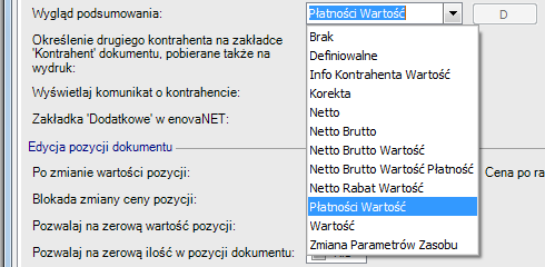 Rys. 216 Wygląd nagłówka przy wartości parametru Zaawansowany Wygląd drugiego nagłówka określa dostępne pola w środkowej części zakładki Ogólne formularza dokumentu.