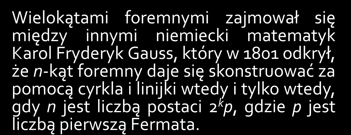 Każda symetralna boku wielokąta foremnego