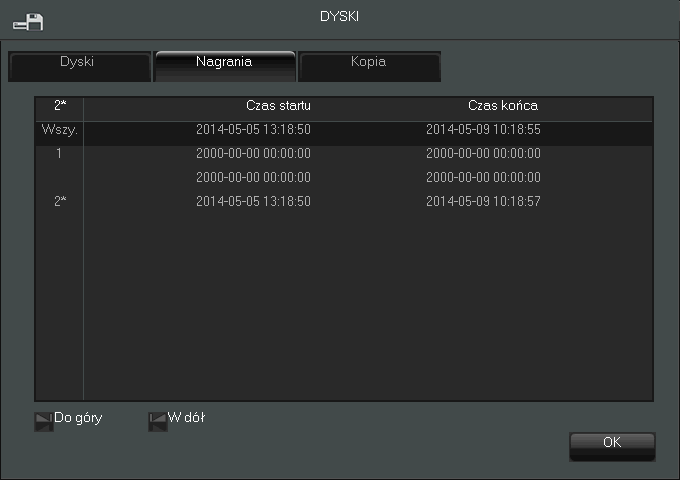 NVR-3404POE, NVR-3408POE,NVR-3408POE-H2, NVR-3416 Instrukcja obsługi wer.1.1 MENU REJESTRATORA Po wybraniu trybu należy nacisnąć przycisk USTAW.