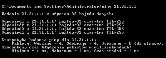 Komputer K2 znajduje się w sieci Lan3 o adresie 2001:33:3:3:: / 64 i posiada adres 2001:33:3:3:20c:29ff:fefe:10f / 64 Komputer K3 znajduje się w sieci Lan4 o adresie 21.34.4.0 / 24 i posiada adres 21.