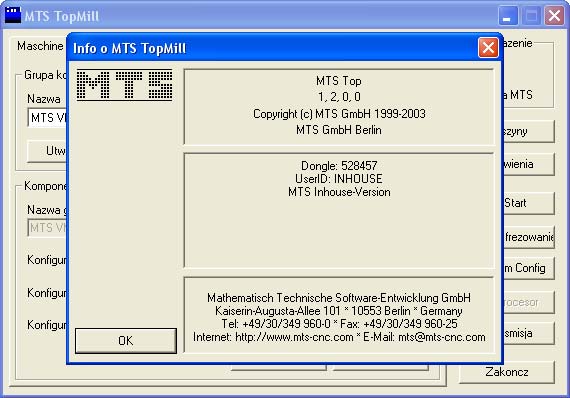 01 SP2 (lub wyżej) lub DCOM98. Jeśli z przyczyn technicznych przycisk URUCHOM FREZOWANIE sprawdzić system. będzie nieaktywny, należy Klikając na prawym klawiszem myszy otwiera się menu.